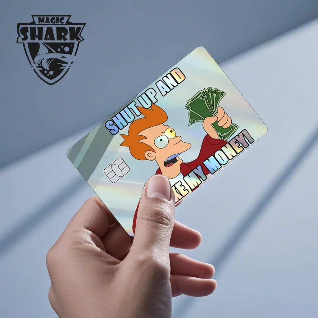 Skull Panda Hunter Blue Dragon Holographic Card Sticker Skin