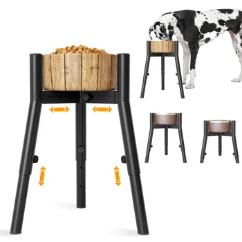 Supporto per ciotola per cani regolabile in altezza 3 per cani di taglia grande, ciotole per cani rialzate in metallo di larghezza regolabile (ciotola non inclusa) 1