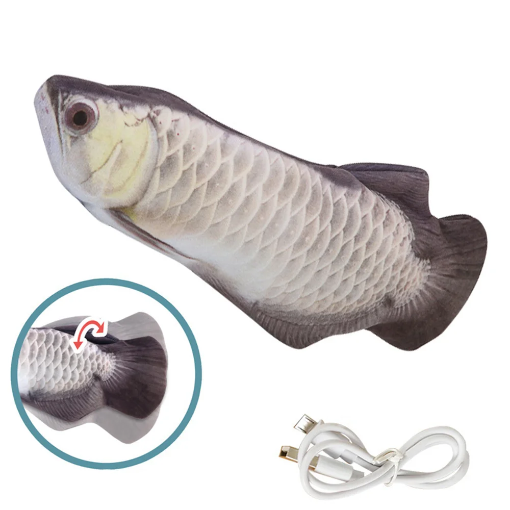 Pet Toy Simulation Fish For Dog Cat Toy USB Electric Charging Bouncing Fish  Dancing Jumping Moving Electronic Plush Cloth Fish