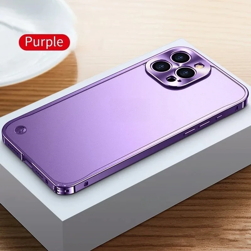 Sleek Metal Aluminum MagSafe-Compatible Magnetic Bumper Case with Matte Clear Back