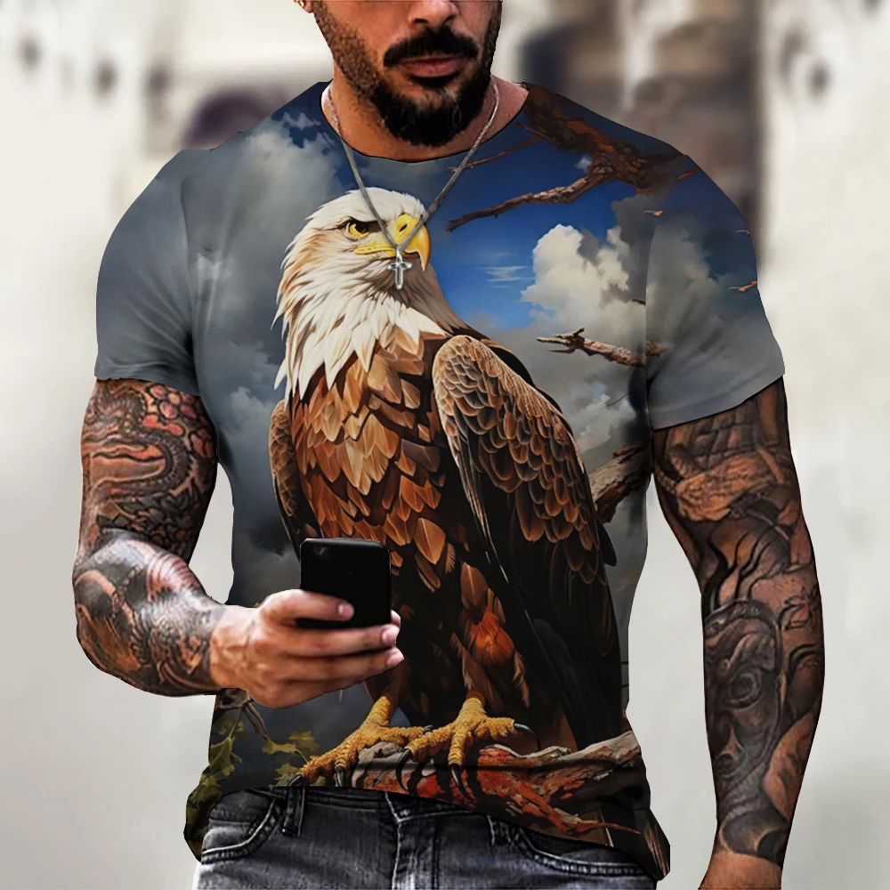 Mens Short Sleeve Animal Pattern T Shirt