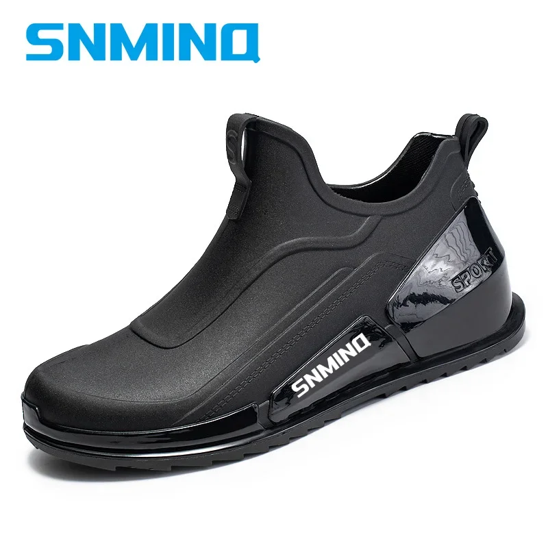 2024 Men's Short Pipe Fishing Water Shoes, High-quality Waterproof Work Rubber Shoes, Fishing Anti Slip Rain Shoes