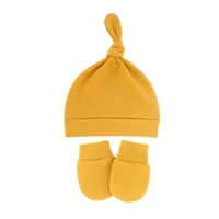 Newborn Baby Hat with Gloves Autumn Winter Warm Cotton Kids Beanies Stuff Children Accessories Infant Nightcap 0-6 Months Babies 3