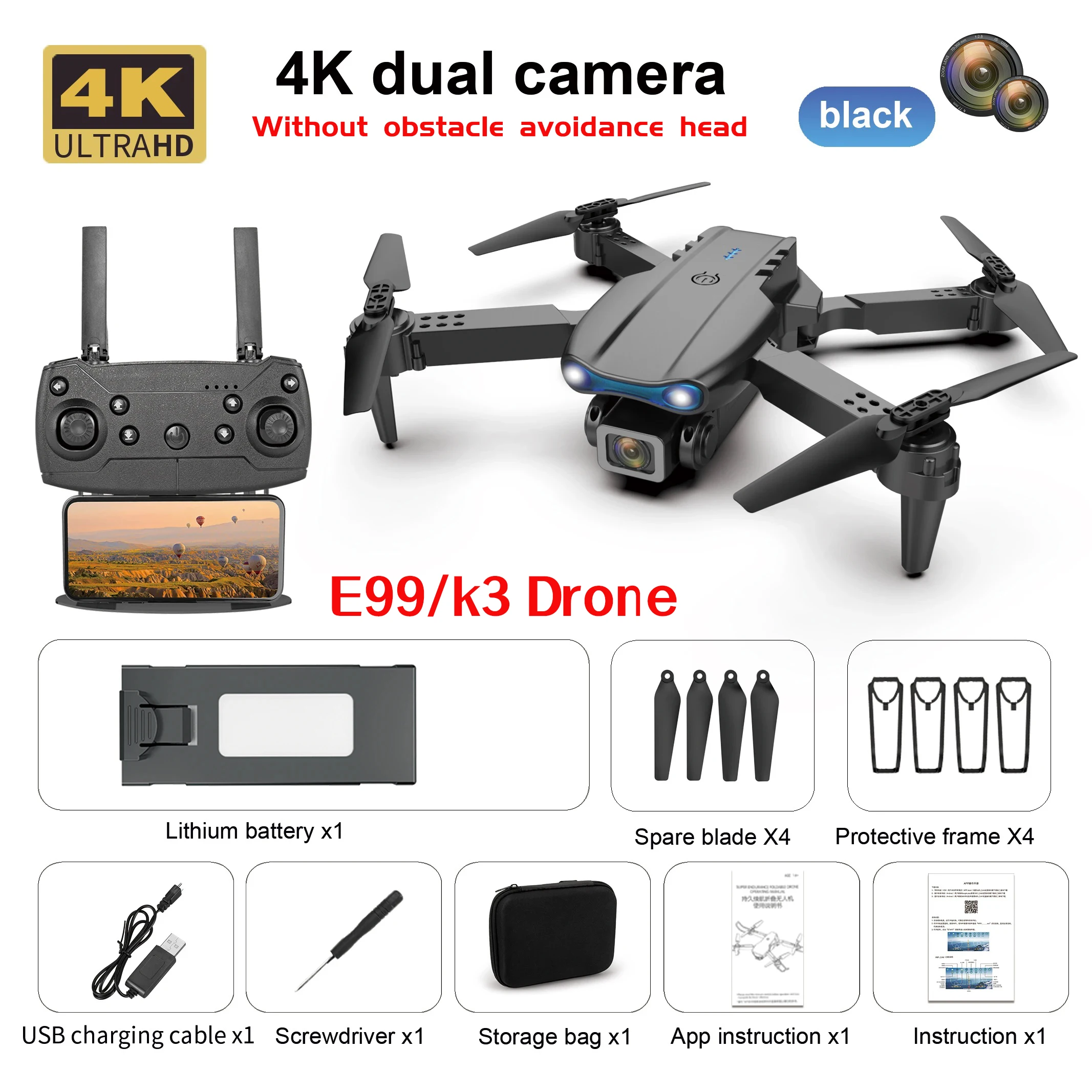 ตัวเลือกสินค้า E99 K3 Pro โดรน HD 8K กล้องคู่โหมดค้างสูงบังคับวิทยุพับเก็บได้ WiFi FPV การถ่ายภาพทางอากาศ Quadcopter ของเล่นเฮลิคอปเตอร์