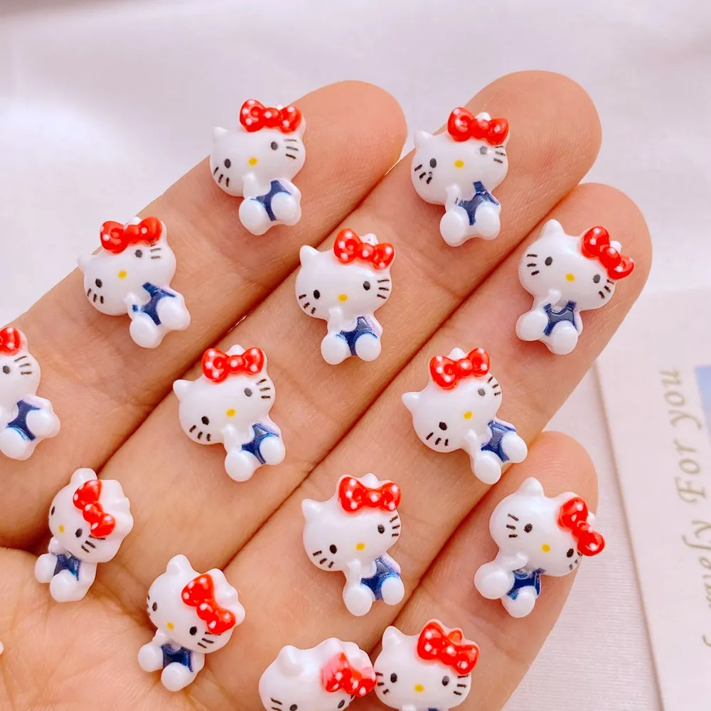 

20pcs Cartoon Bowknot Cat Nail Art Decoration Macaron Mini Cute Charming Nail Accessories Wedding Nail Accessories DIY Jewelry