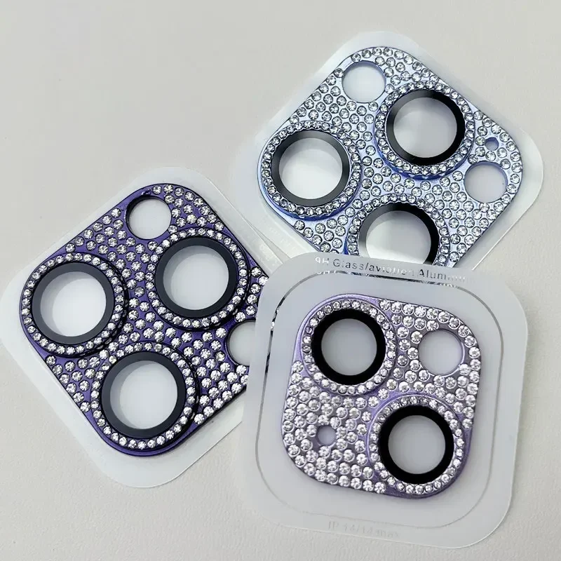 Glitter Rhinestone Camera Lens Protector with Glass Finish
