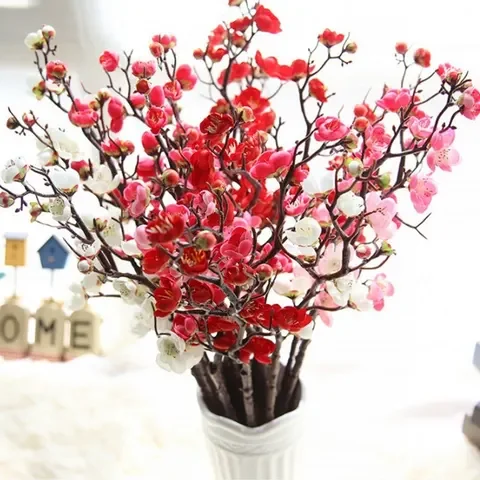 

Artificial flower Cherry Spring Plum Peach Blossom Branch 60cm Silk Flower Tree Flower bud For Wedding Party Decors