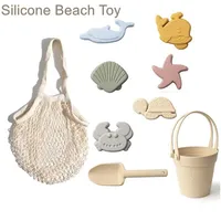 Kids Silicone Beach Toys for Kids Baby Sandbox Beach Toy Set with Bucket Shovel Other Accessories Water Game Play Outdoor Toy 1