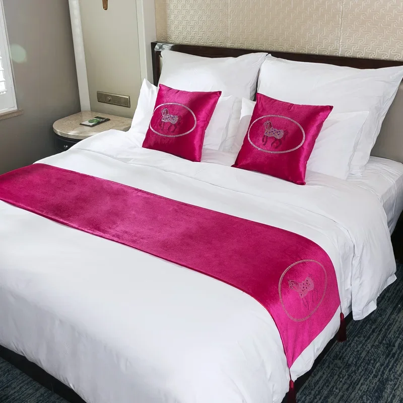 

Прецизионное плюшевое покрывало для кровати в европейском стиле, цветное удобное прикроватное полотенце с бриллиантами, декоративное короткое покрывало для кровати в отеле