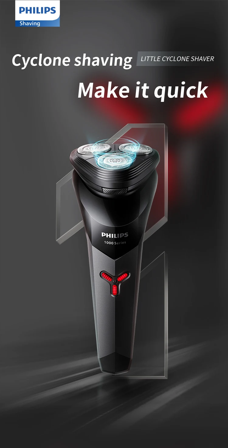 Philips S1113 Electric Shaver - USB Rechargeable Stainless Steel Razor with PowerCut Blades