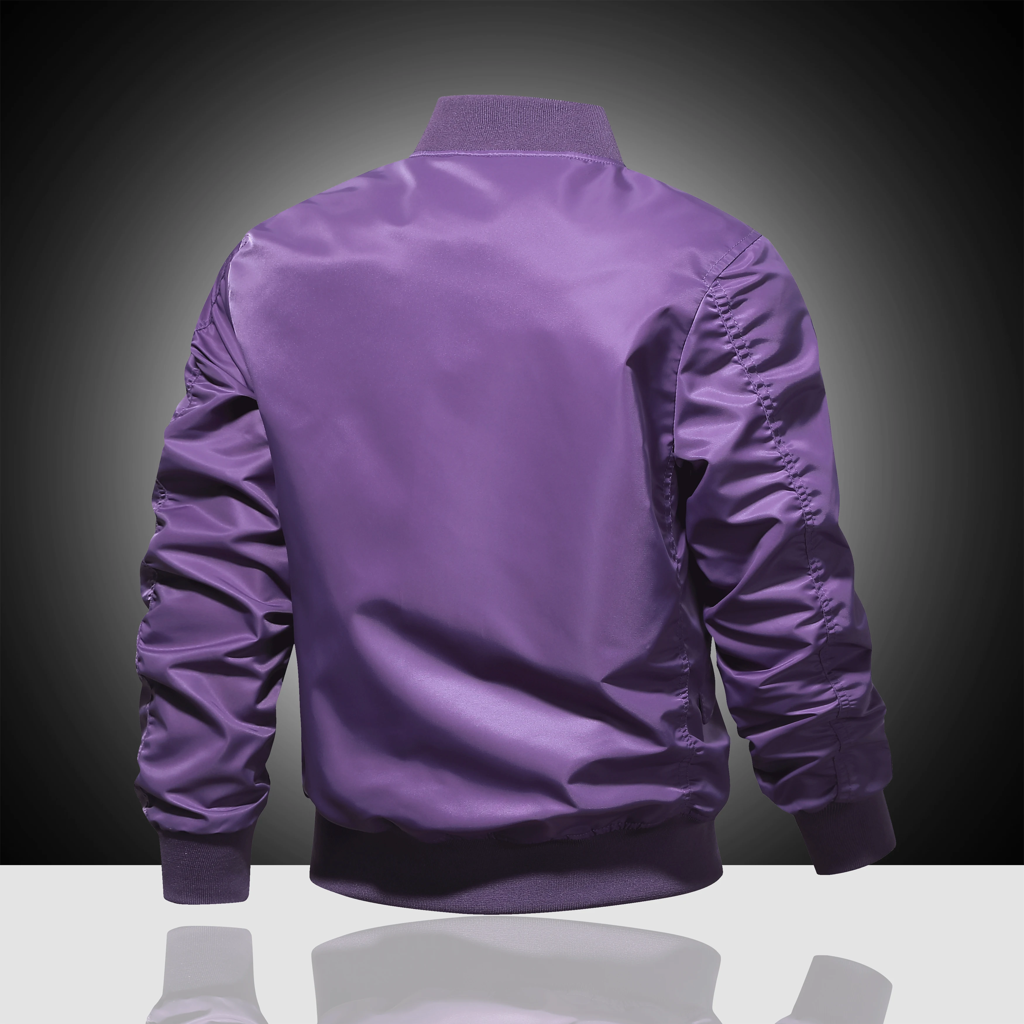 Spring and Autumn New Air Force MA1 Pilot Jacket Men's Solid Color Baseball Suit Casual Versatile Large Work Cycling Jacket 6