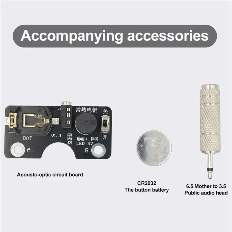 A12E-Vband-Keyer 커넥터용 새로운 CW 트레이너 라이트 및 사운드 회로 기판 CW 모스 키 훈련 연습용 CW 트레이너