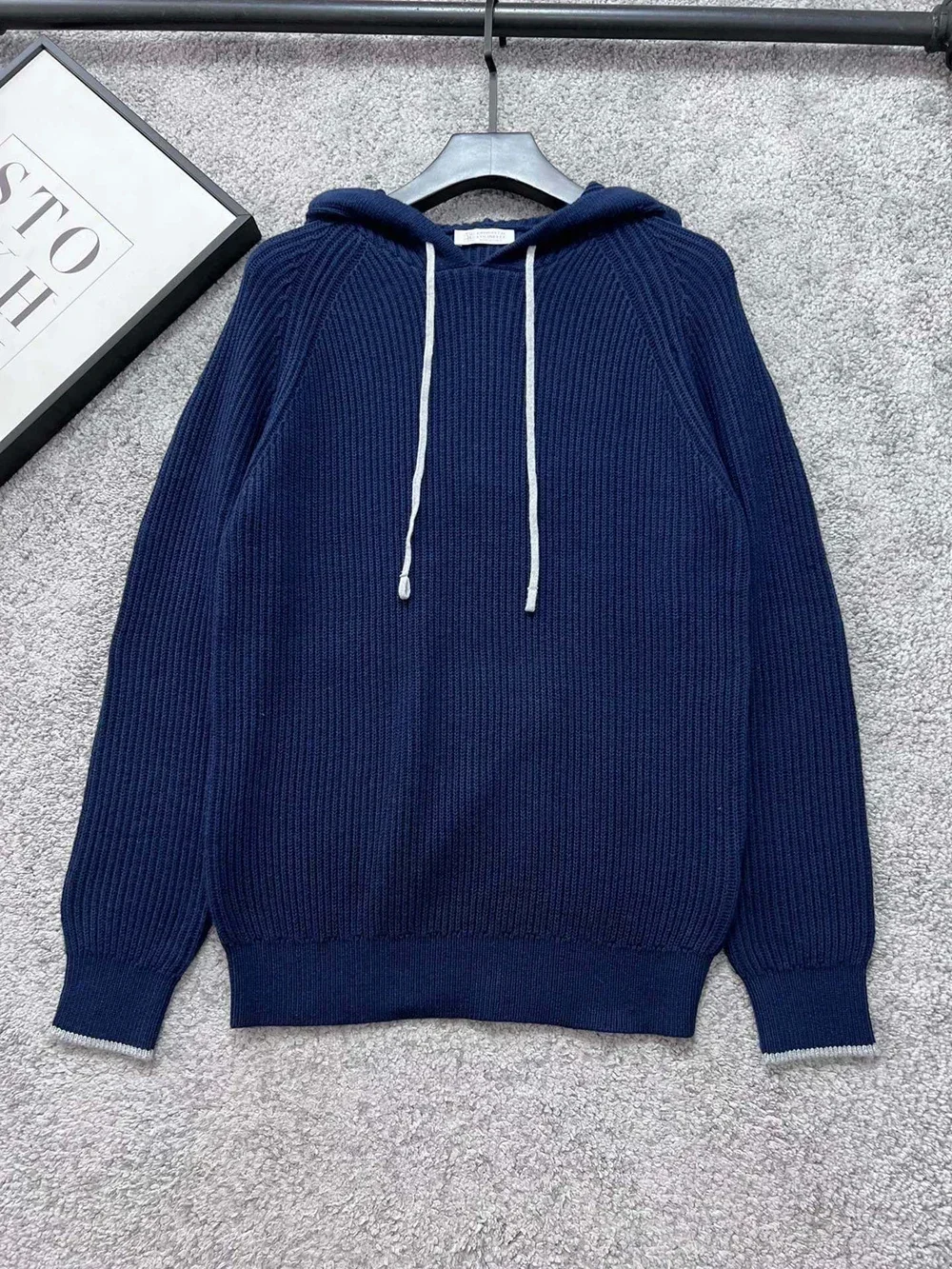 

BILLIONAIRE BLSK CPRT Sweater wool Hooded men's 2024 new winter warm comfort Round neck knitting Knitwear elastic big size S-XL