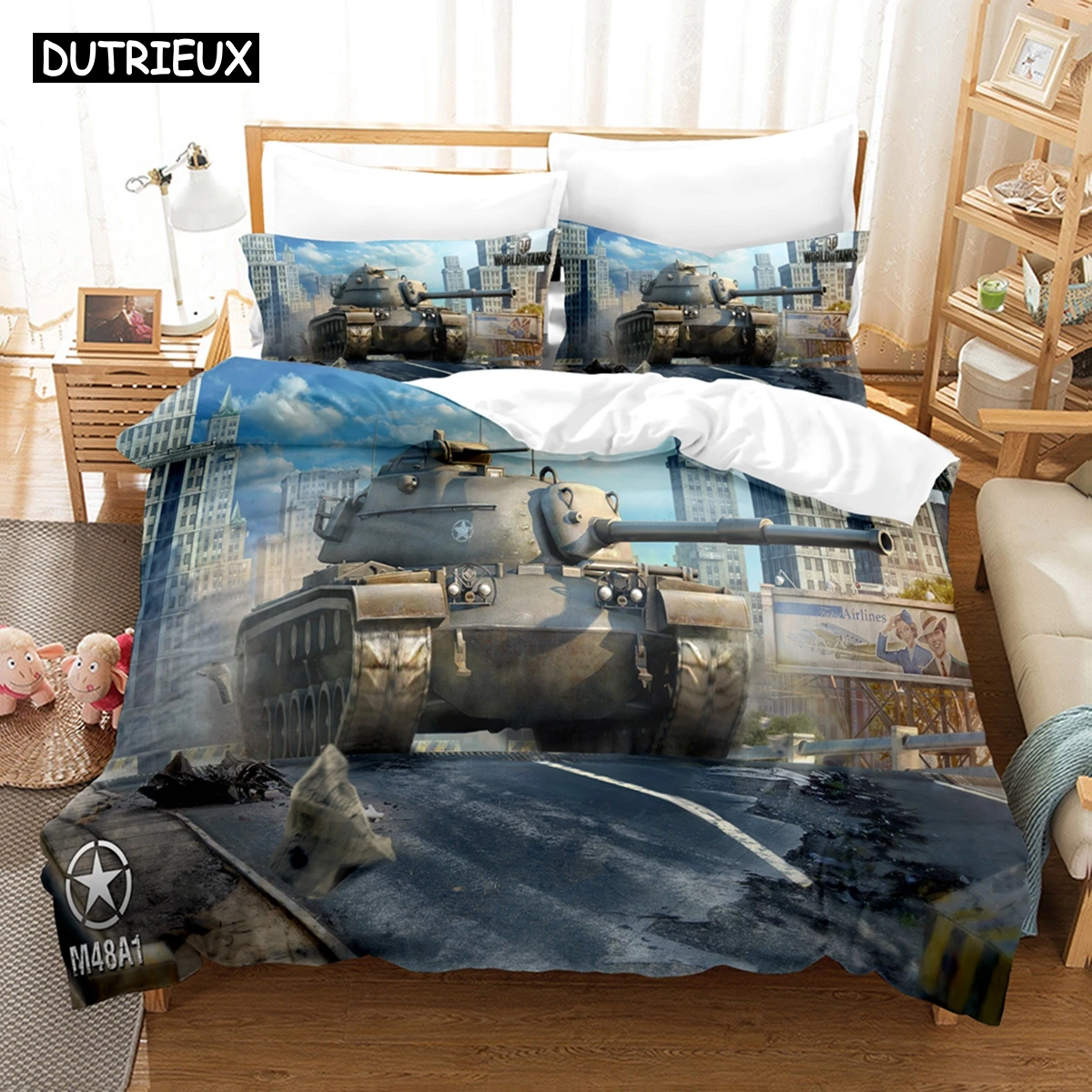 

3D Tanks Bedding Sets Duvet Cover Set With Pillowcase Twin Full Queen King Bedclothes Bed Linen