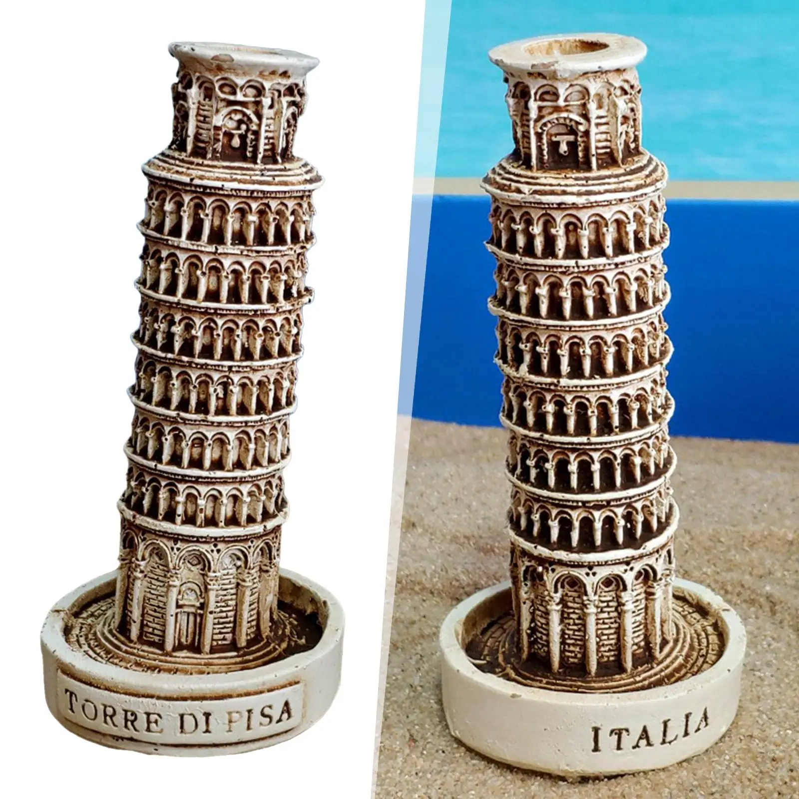 Modellino Torre Di Pisa In Metallo - 15 Cm, Souvenir E Decorazione Per Casa - Foto 3