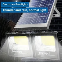400W Led lumière solaire haute luminosité 2 tête projecteur étanche extérieur jardin applique murale avec panneau solaire en aluminium pour jardin 2