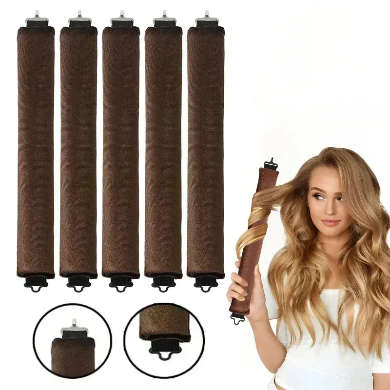 5/10Pcs Heatless Hair Curler No Heat Hair Rollers Curling Rod Headband Soft Sleeping Lazy Curls Flexi Rods Styling Tools