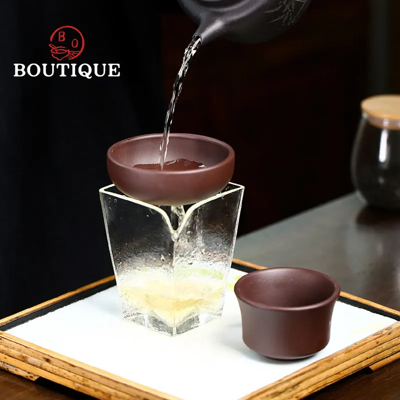 

Yixing Purple Clay Tea Leak Original Ore Purple Mud Filter Fine Tea Leak Handmade Tea Strainer Chinese Tea Set Accessories Gifts