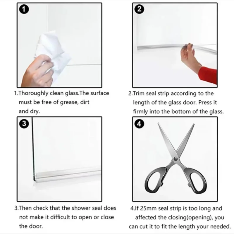 Silicone Shower Screen Seal Sliding Strip Plastic Rubber for Bath Room Door Window Glass Fixture Accessories F/h6/8/10/12MM