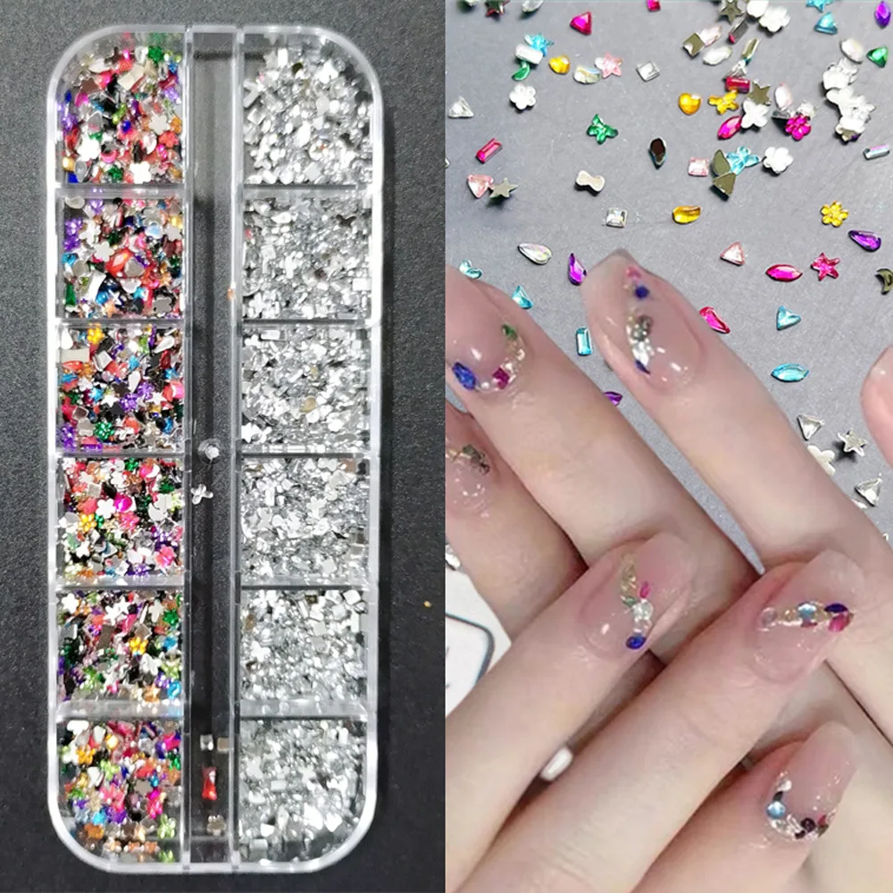 Deluxe Nail Art Rhinestones Kit with Storage Organizer for Stunning Holiday Designs