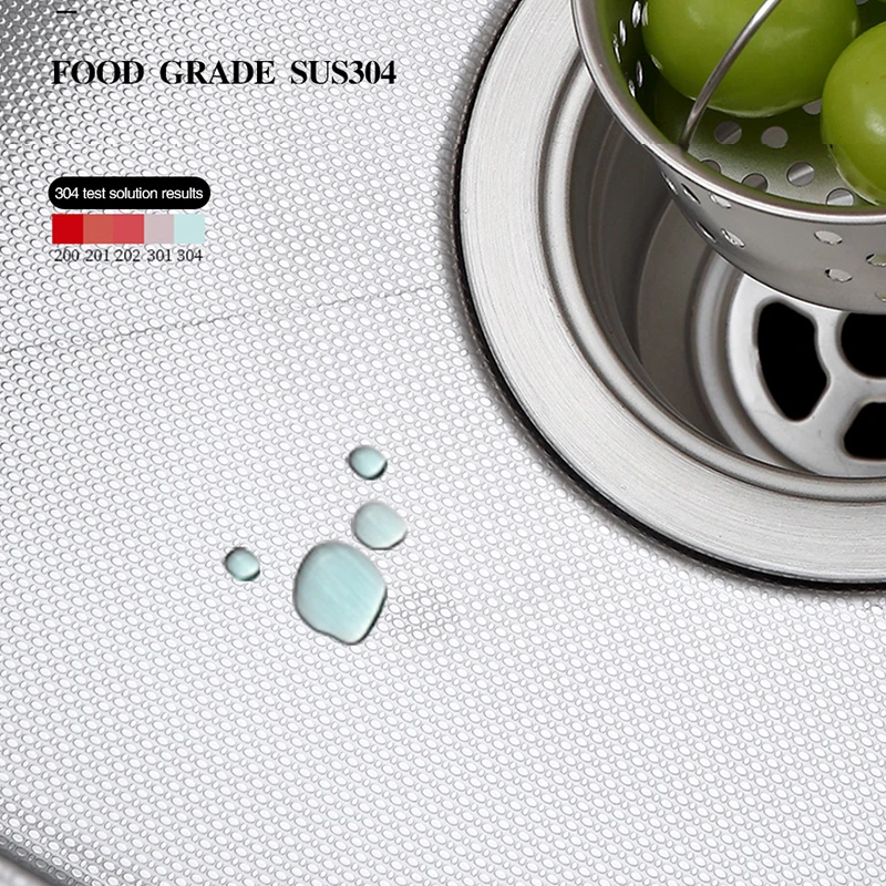 SUS 304 Stainless Steel Hidden Island Sink Rice Grain Embossing Prevent Scratches Handmade Single Cup Rinser kitchen Sinks