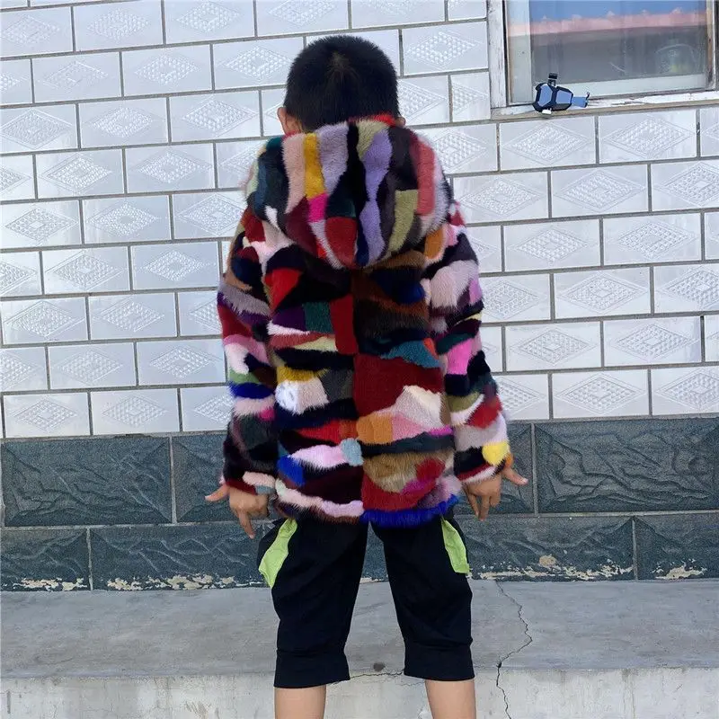 

Genuine Warm Girls Coat Natural Luxury Real Mink Fur Coat Boy Mink Fur Jacket Winter Thick Warm Jackets For Children