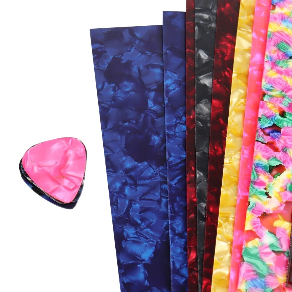Portable 25Pcs Guitar Pick Punch Customize DIY Celluloid Sheet Film Strips 15.3x4cm Stringed Instrument Guitar Parts Accessories