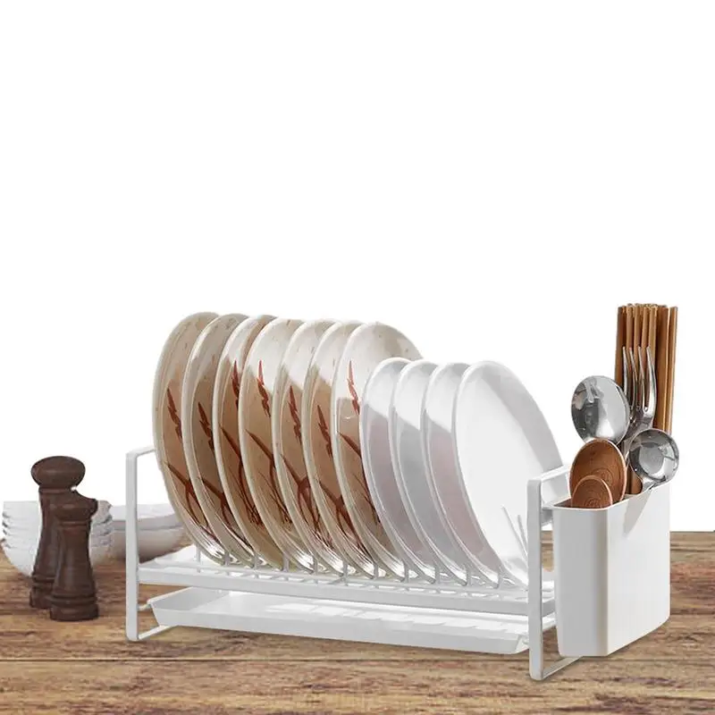 

Large Dish Drainer Plates Drainer Storage Drying Rack With Utensil Holder Portable Kitchen Cabinet Dish Rack For Counter Lid And