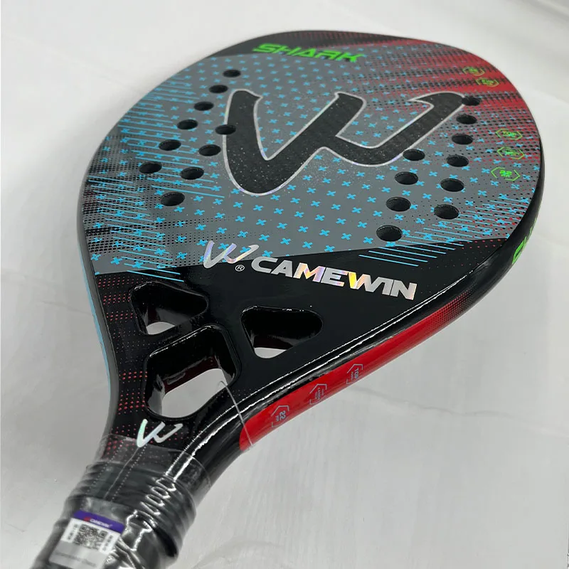 Shark Camewin Beach Tennis 3K Full Carbon Fiber Rude Face Feminino Raquete Beach Tennis Carbon Frame Professional Masculina tennis racket