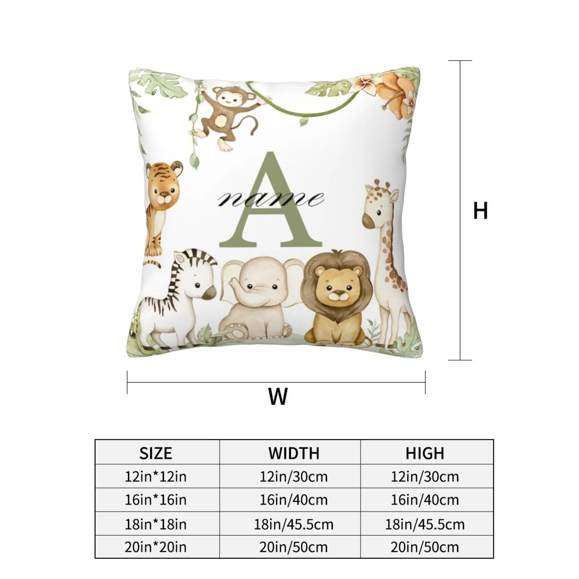 Personalized Animal Pillowcase - Custom Name Kids Bedroom Decoration & Birthday Gift