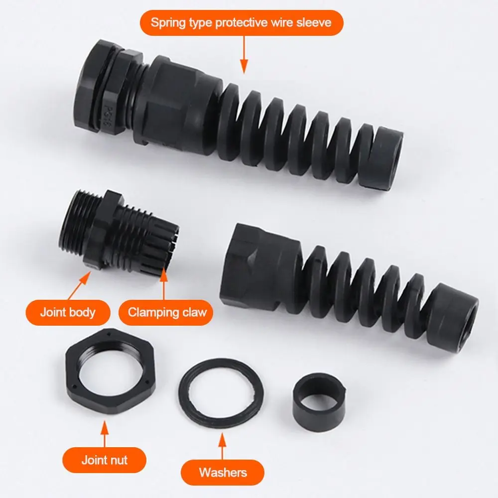 Description Picture 4 of item2Pcs Anti-bending Cable Gland Plastic Joint Waterproof Cable Fixing Glands PG7-PG16/M12-M22 Torsion-proof Joint Electrical Parts