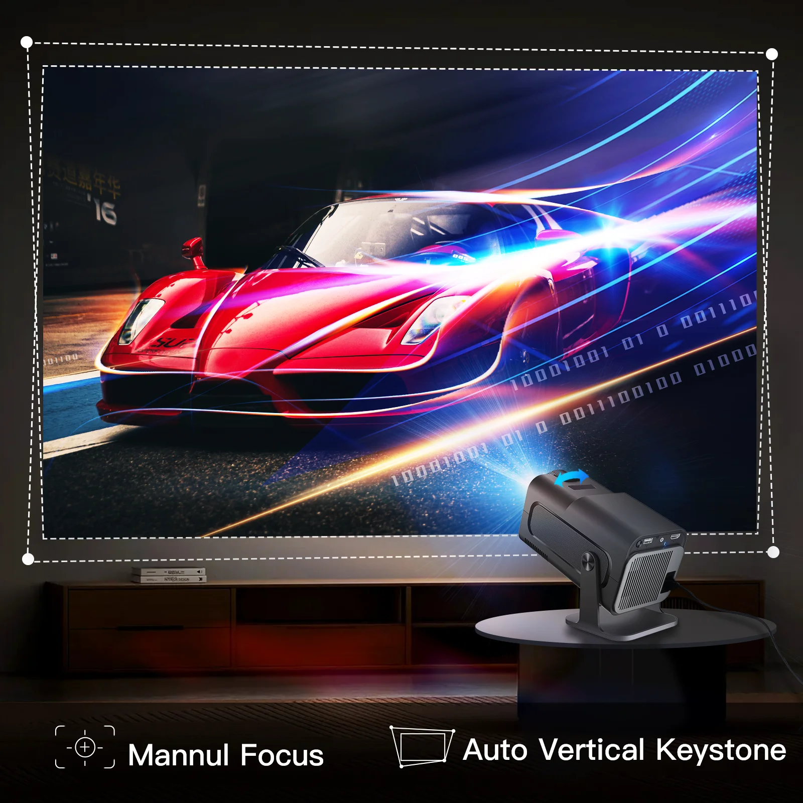 Mini Proiettore WiFi E Bluetooth LYNCAST - Android 11 - 1080P - Supporto Girevole 180&deg; - Per Film E PS4