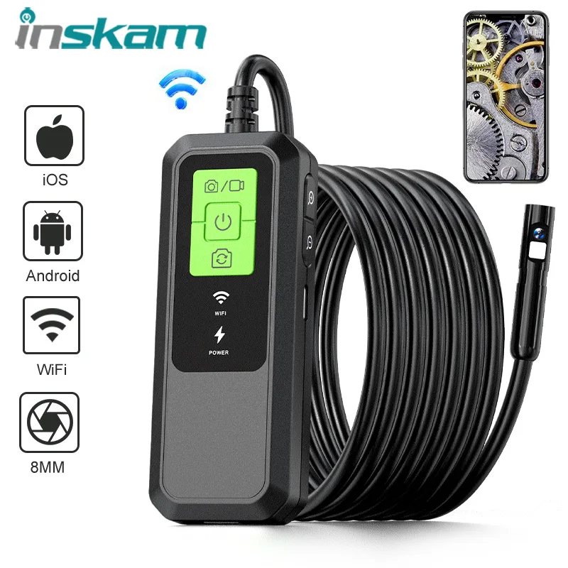 INSKAMWirelessIndustrialEndoscopeSingleDualWiFiBorescope