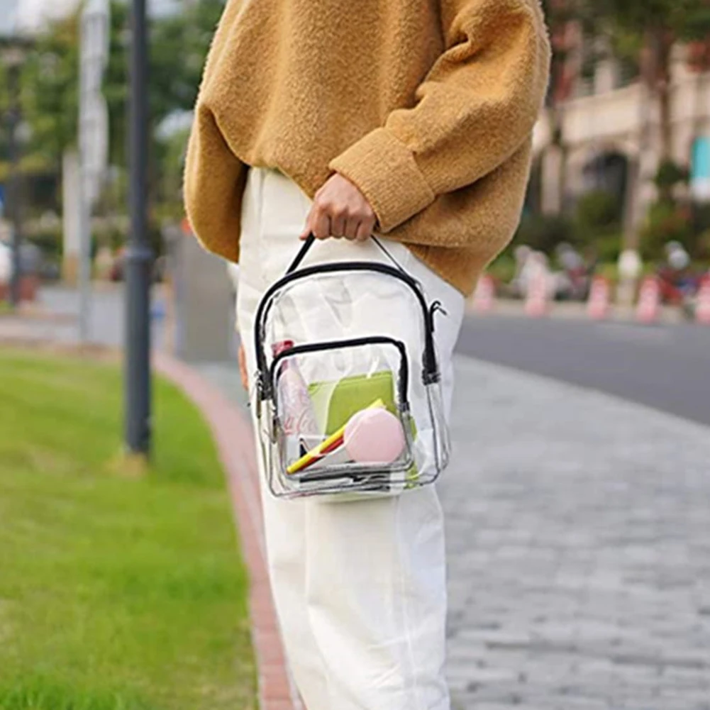 PVC Transparent Top-Handle Crossbody Bag Large Capacity Waterproof Shoulder Bag Christmas Birthday Party Gift