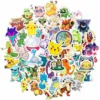 50/100PCS Kawaii Pikachu Anime Pokemon Stickers for Laptop Suitcase Skateboard Guitar Phone Cartoon Sticker Kid Gift Toys 4
