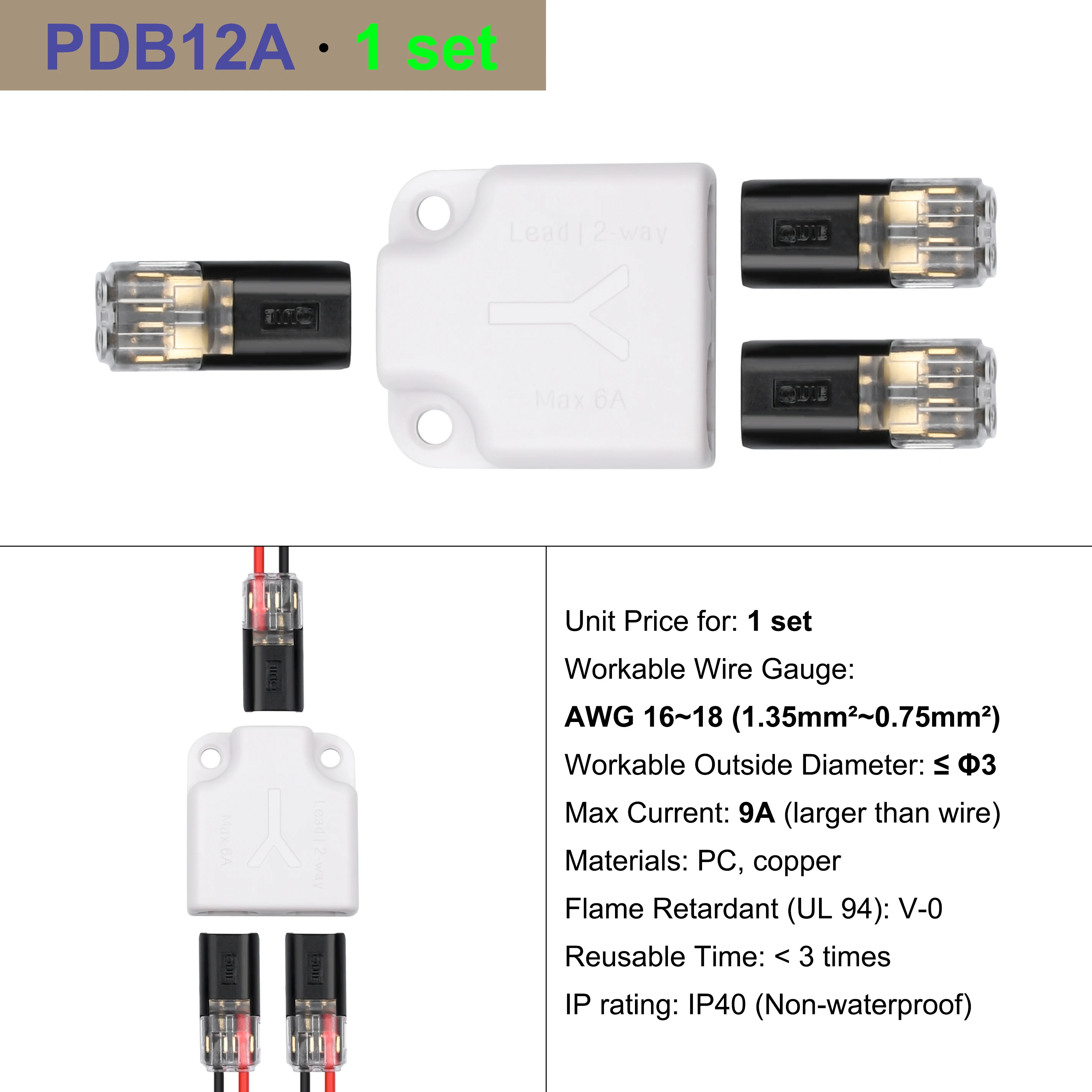 Cable Terminal Electric Wire Connector Clamp Block Quick Splice Scotch Lock Crimp For LED Car Wiring Joint Kit Tool Accessories wire connectors