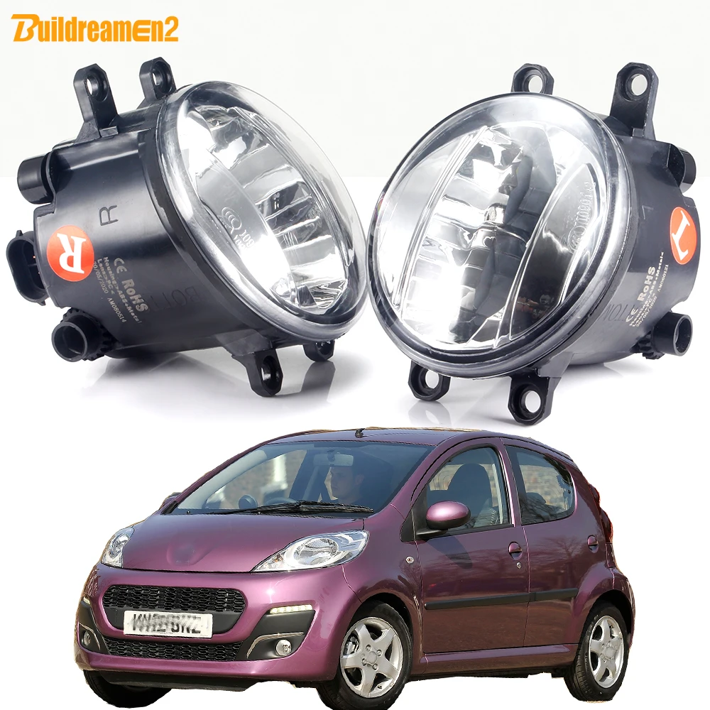 2 X Автомобильные противотуманные фары с правой и левой планкой, в сборе, 30 Вт, H11, противотуманные фары DRL для Peugeot 107 (PM _, PN _), хэтчбек 2005-2014