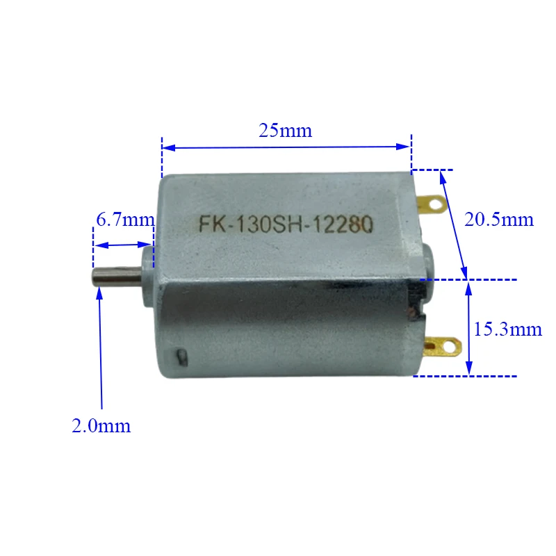 FK-130SH-12280 마이크로 130 모터 DC 6V 7.4V 9V 12V 12000RPM 고속 카본 브러시 미니 20mm 전기 모터 DIY 취미 장난감 모델