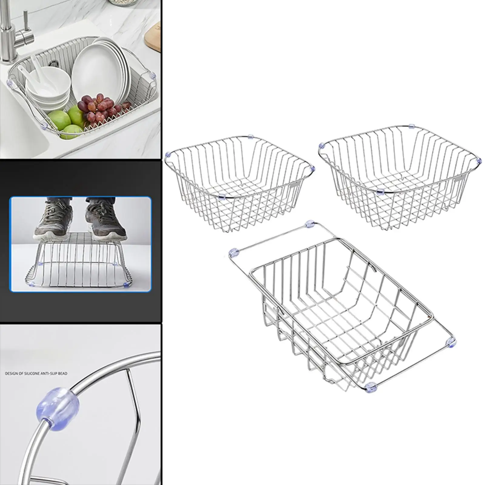 Kitchen Dish Drying Rack Storage Save Kitchen Gadget Dish Drainer Storage Basket for Plate Dish Cup 