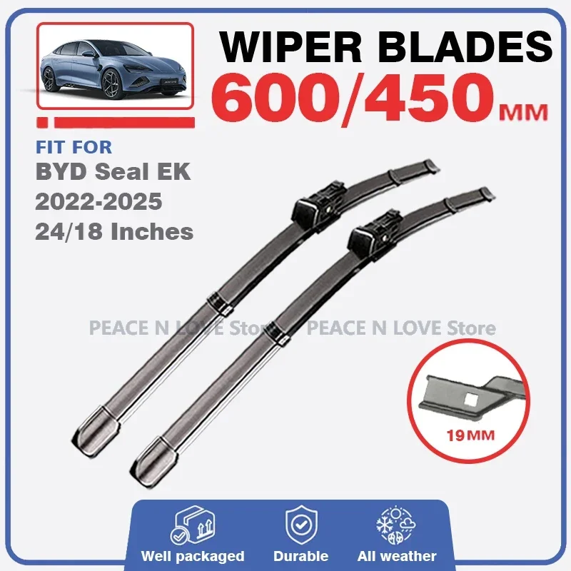 Front Windscreen Wiper Blades For BYD Seal EK 2022-2025 2023 2024 2pc LHD RHD Window 24"18" Rain Brushes Windshield Accessories