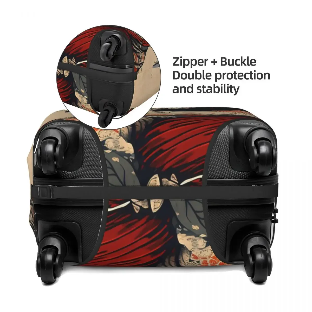 Japanese Geisha Art  Print Luggage Protective Dust Covers Elastic Waterproof 18-32inch Suitcase Cover Travel Accessories 4