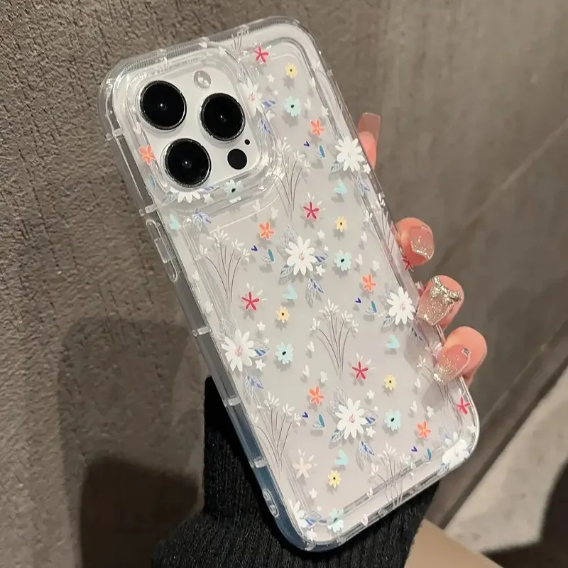 Korean Cute Flower Soft Silicone Transparent Phone Case