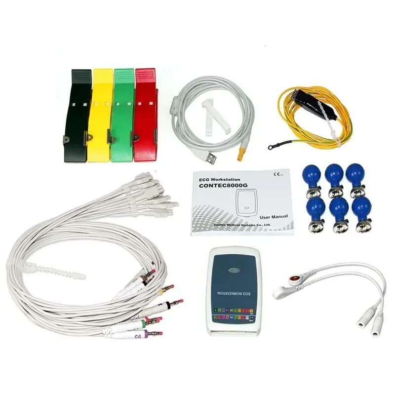 8000G Workstation Portable ECG Waveform Recorder Analyzer System 12 Lead Resting Heart Resting Analysis System