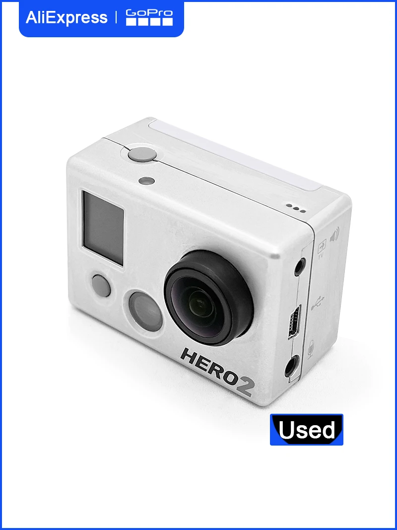 Caméra Sport HD HERO2 4K 20MP Étanche – Idéale pour Action et Aventures, immergée dans l'eau avec un plongeur en arrière-plan.