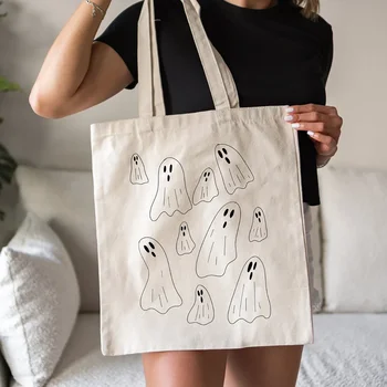 Boo Fantasmi di Halloween Tote Bag Divertente regalo per le vacanze autunnali Borsa a tracolla Dolcetto o scherzetto Decorazione della stagione horror Accessorio da viaggio