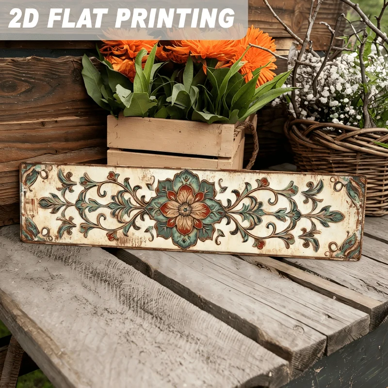 Romantic Floral Scroll Metal Wall Art Decor