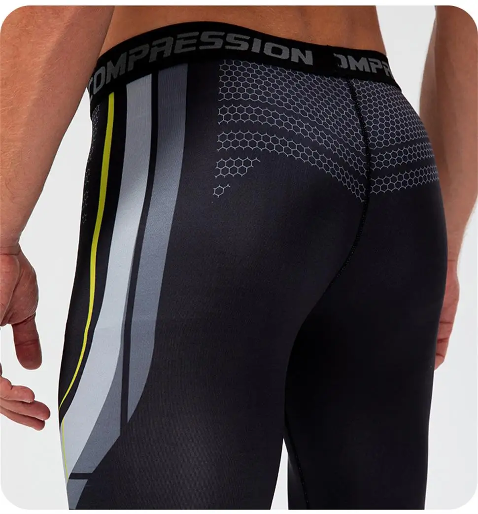 Description Picture 4 of itemCompression Men's Leggings Fitness Quick-drying Sports Gym Tights Men Running Stretchy Bodybuilding Jogging Pants Rash Guard