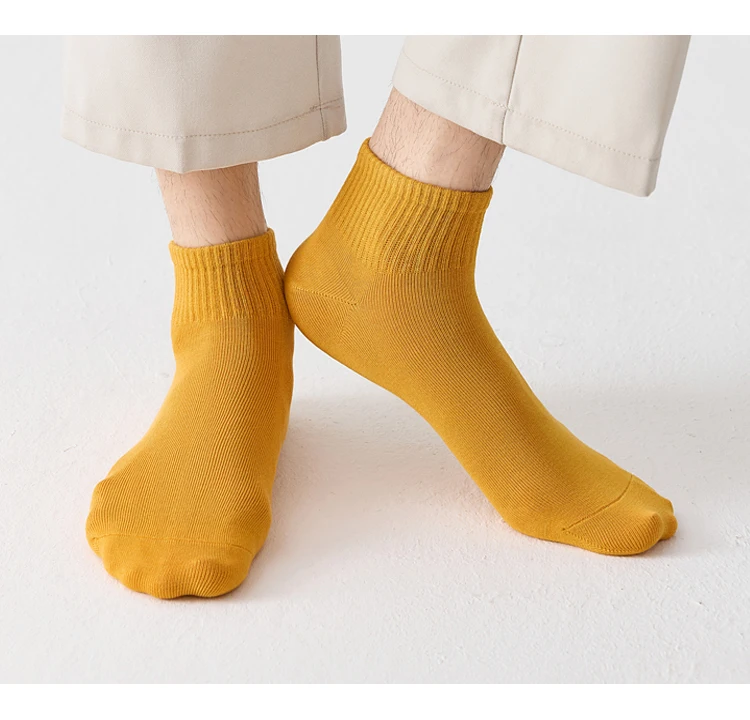 5 Paar Herren-Socken aus gekämmter Baumwolle, kurz, atmungsaktiv, geruchsdicht und antibakteriell, BusinessHerbst und Winter für Herrensocken, hohe Qualität – Detail 9