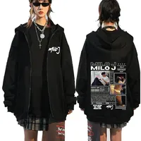 Rapper Milo J 111 Album Merch Zipper Hoodies Men's Women Clothing Vintage Hip Hop Zip Up Hooded Sweatshirts Casual Loose Jackets 1