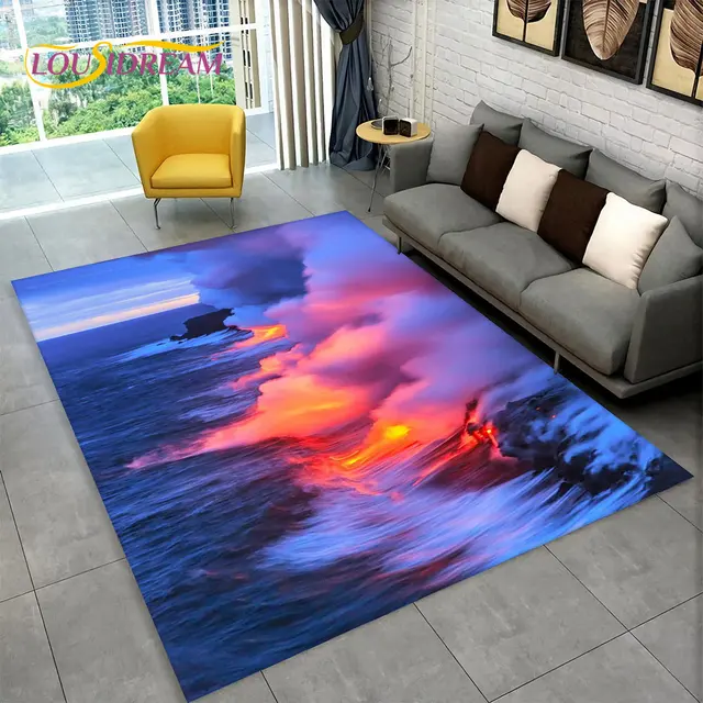 Tappeto 3D vulcano Lava Magma Area tappeto grande, tappeto per soggiorno  camera da letto divano zerbino decorazione, gioco per bambini gioca  tappetino antiscivolo - AliExpress